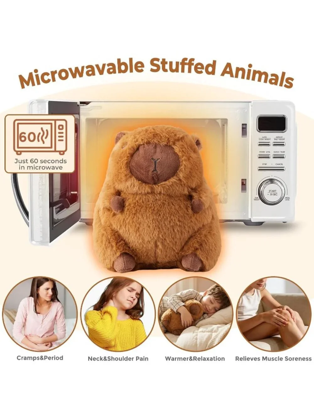 Capybara Weighted Plush Lavender Scented Microwavable Heating Pad Cozy Toy